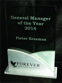 Metal and Glass trophy Forever Resorts