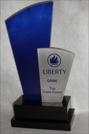 Metal Double Fan Trophy