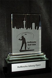 Crystal rectangle award for ReMmoho Golf