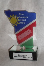 Profile cut glass Namibian Awards