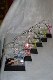 Crystal rounds with multi coloured stars