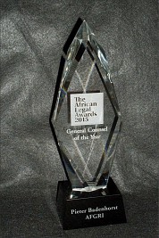 Crystal Faceted Arrow award for African Legal awards 