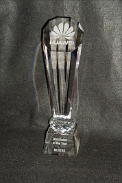 Crystal Tall Fluted Award