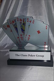 Profile cut Poker hand award